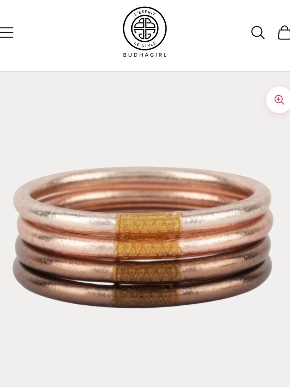 BudhaGirl Rose Gold Triple Band Ring with Gold Accent